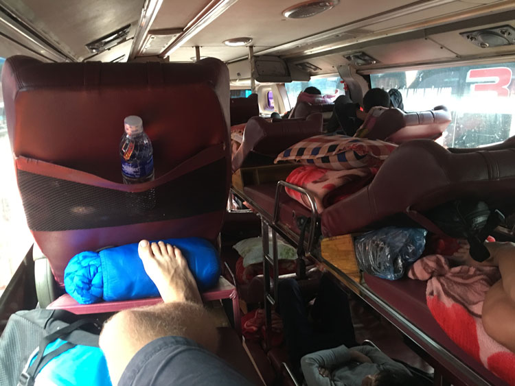 Sleeper bus in Vietnam