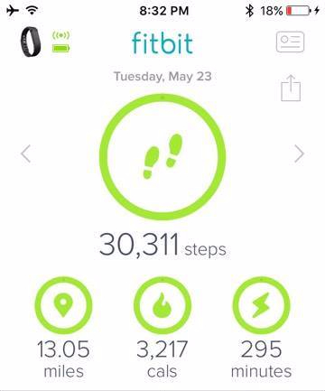 Fitbit screenshot of walking in Japan