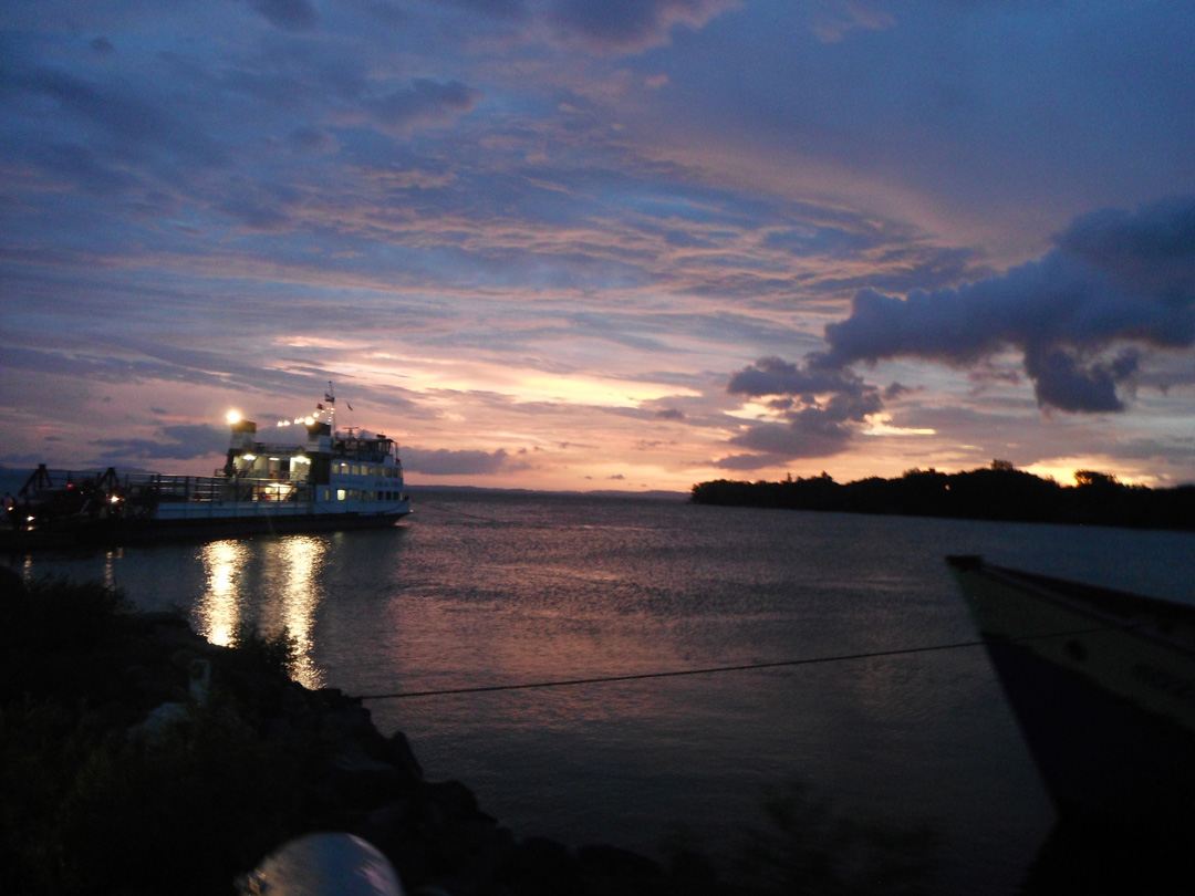 Isla Ometepe Nicaragua boat at night on the lake